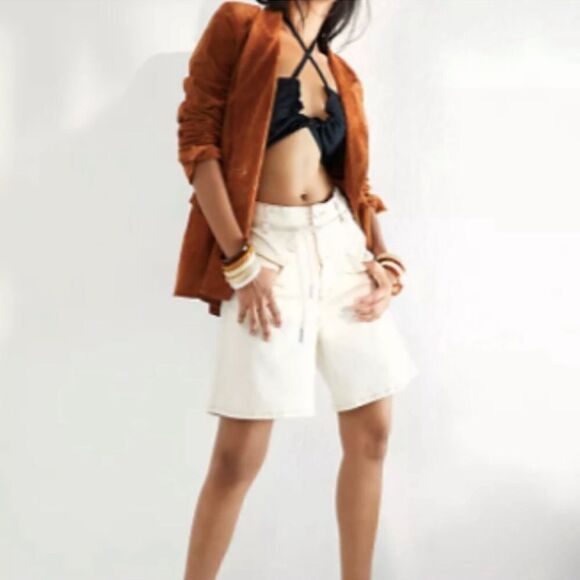 NWOT Free People Cropped Convertible Bandeau White Cotton Feminine L Top Chic - Picture 5 of 12